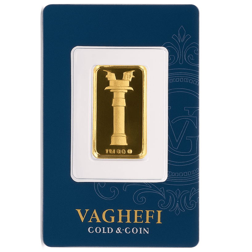 شمش طلا 1گرم و 100 سوتی 24 عیار عکس محصول