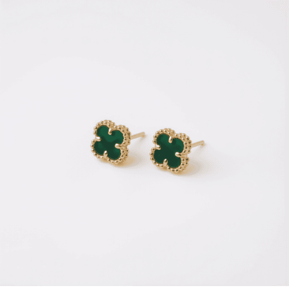 گوشواره میخی ونکلیف مالاکیت عکس محصول