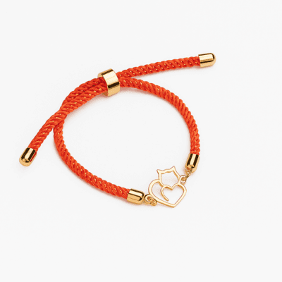 دستبند طلا گربه قلبی عکس محصول